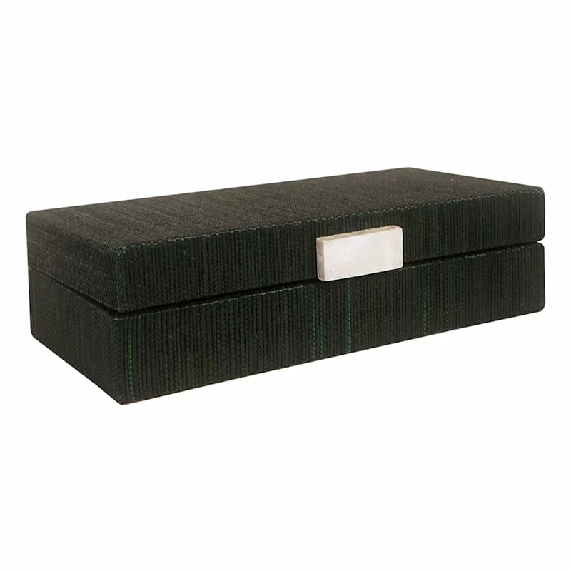 Tracey Boyd Green Woven Decorative Box, 13x7 3 Tracey Boyd Green Woven Decorative Box, 13x7