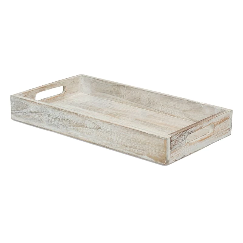 Tracey Boyd White Rustic Wooden Tray, Small 3 Tracey Boyd White Rustic Wooden Tray, Small
