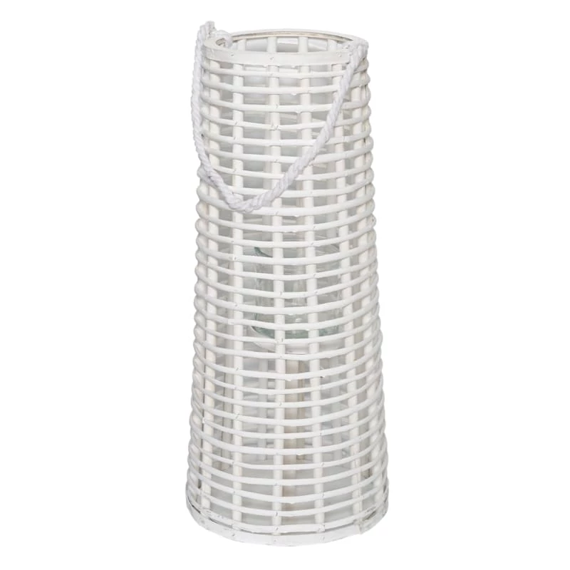Ty Pennington White Willow Glass Lantern, 25" 3 Ty Pennington White Willow Glass Lantern, 25"