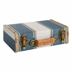 Vintage Denim Decorative Suitcase, 12"
