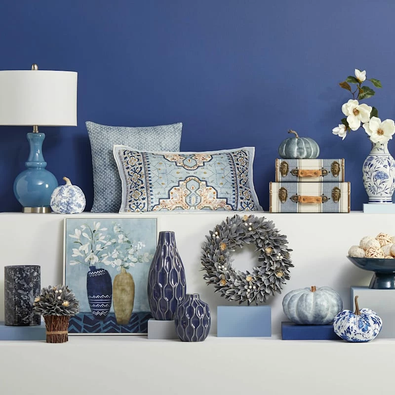 Vintage Denim Decorative Suitcase, 14" 4 Vintage Denim Decorative Suitcase, 14" - Image 2