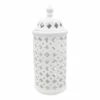 White Ceramic Cutout Cylinder, 15" 2 White Ceramic Cutout Cylinder, 15" -Home Decoration Sales Shop white ceramic cutout cylinder 15