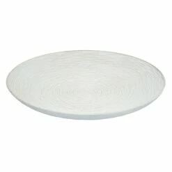 White Faux Wood Carved Tray, 16"