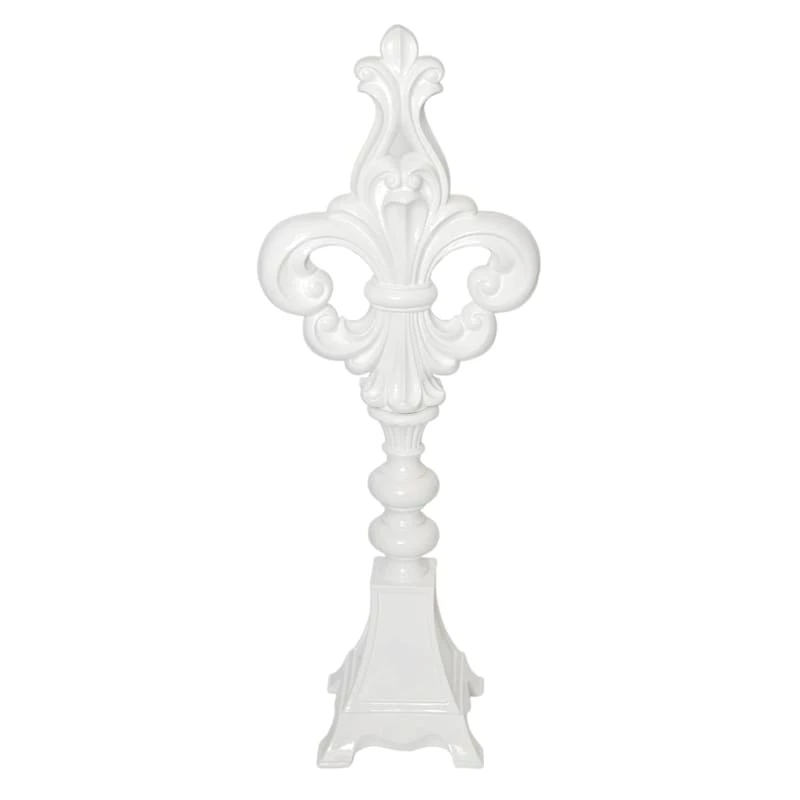 White Finial Decor, 36.5" 3 White Finial Decor, 36.5"