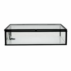 White Glass Decorative Box, 8x6