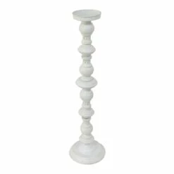 White Metal Candle Holder, 30"
