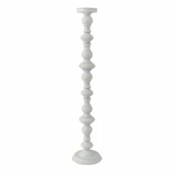 White Metal Candle Holder, 36"