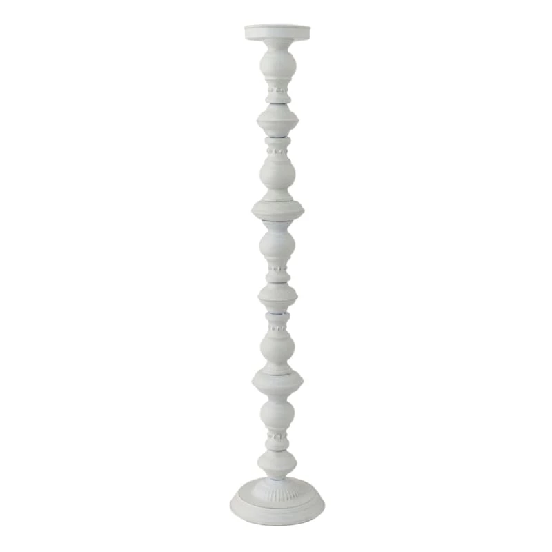 White Metal Candle Holder, 36" 3 White Metal Candle Holder, 36"