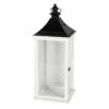 White Metal & Wood Lantern, 29"