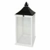 White Metal & Wood Lantern, 34"