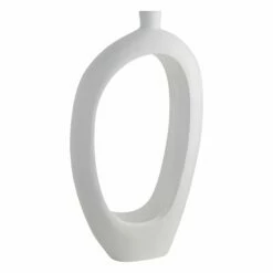 White Open Floor Vase, 40"