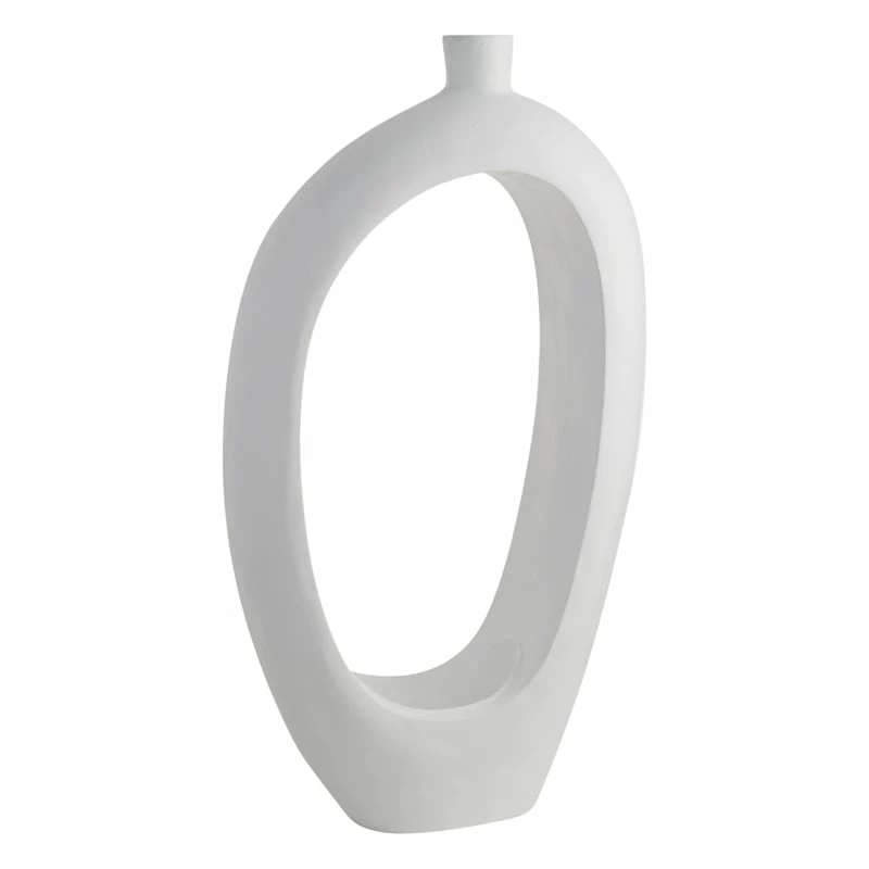 White Open Floor Vase, 40" 3 White Open Floor Vase, 40"