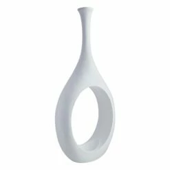 White Open Floor Vase, 48"