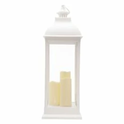 White Pre-Lit LED Floor Lantern, 28" 9 White Pre-Lit LED Floor Lantern, 28" -Home Decoration Sales Shop white pre lit led floor lantern 28 2