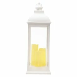 White Pre-Lit LED Floor Lantern, 28" 11 White Pre-Lit LED Floor Lantern, 28" -Home Decoration Sales Shop white pre lit led floor lantern 28 4