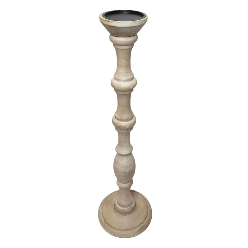 White Wash Candle Holder, 29" 3 White Wash Candle Holder, 29"