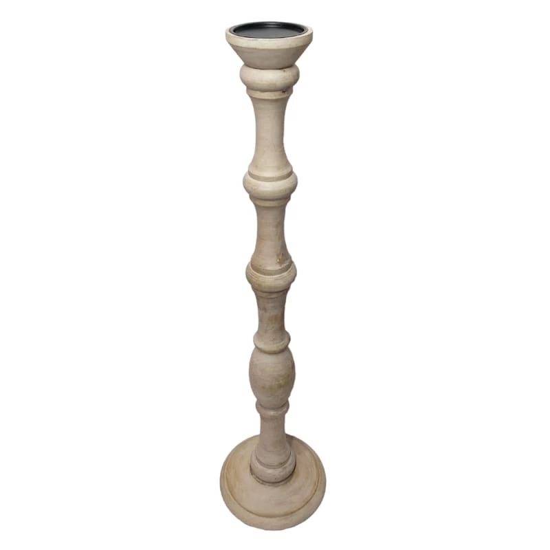 White Wash Candle Holder, 36" 3 White Wash Candle Holder, 36"