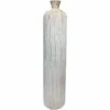 White Washed Linear Floor Vase, 42"