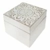 White Wooden Deco Box, 4" 1 White Wooden Deco Box, 4" -Home Decoration Sales Shop white wooden deco box 4