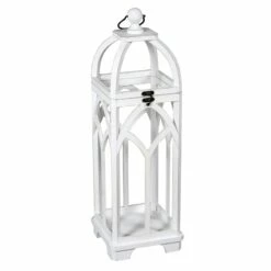 White Wooden Lantern, 34"