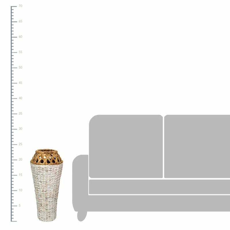 White Woven Vase, 24" 4 White Woven Vase, 24" - Image 2