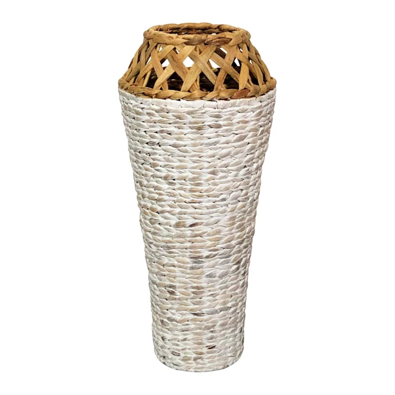 White Woven Vase, 24" 3 White Woven Vase, 24"
