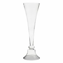 Willow Crossley Clear Glass Trumpet Vase, 32"