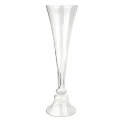 Willow Crossley Clear Glass Trumpet Vase, 40"