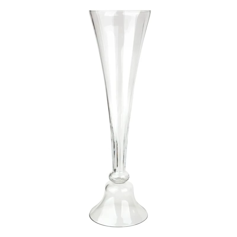 Willow Crossley Clear Glass Trumpet Vase, 40" 3 Willow Crossley Clear Glass Trumpet Vase, 40"