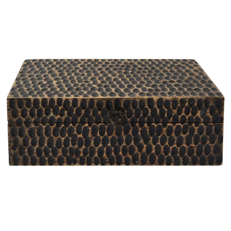 Wood Hammered Box, 10x3 3 Wood Hammered Box, 10x3