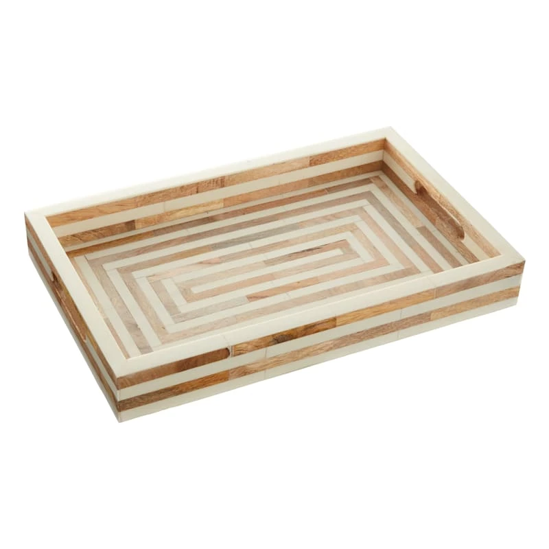 Wood-Look Decorative Tray, 15x9 3 Wood-Look Decorative Tray, 15x9