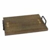 Wood Tray With Metal Handles, 19x12