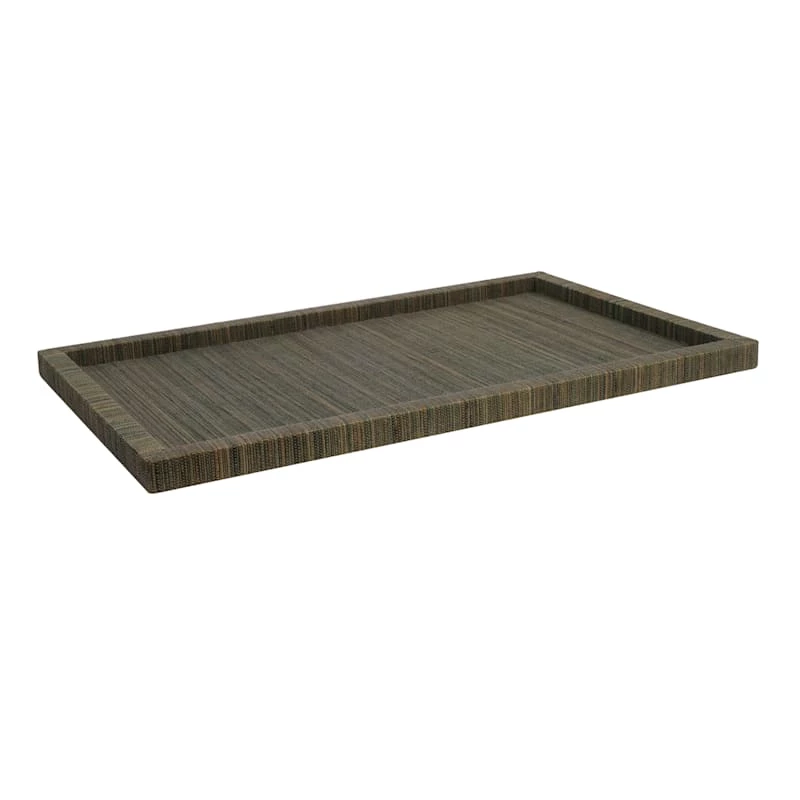 Woven Grey Decorative Tray, Large 3 Woven Grey Decorative Tray, Large