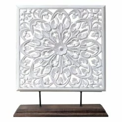 Zaigham Carved Panel On Stand, 24x30