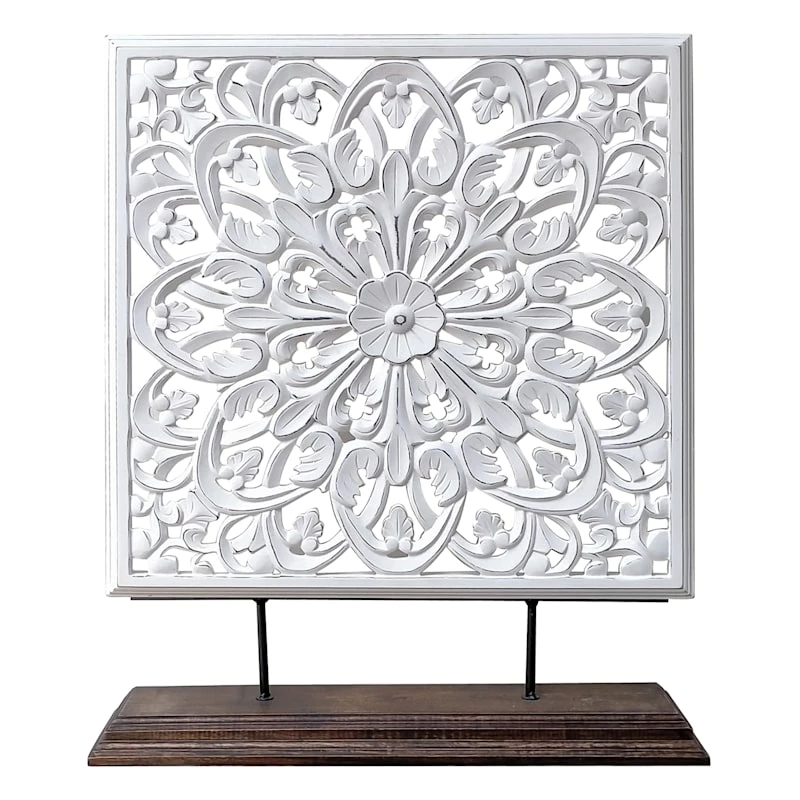 Zaigham Carved Panel On Stand, 24x30 3 Zaigham Carved Panel On Stand, 24x30